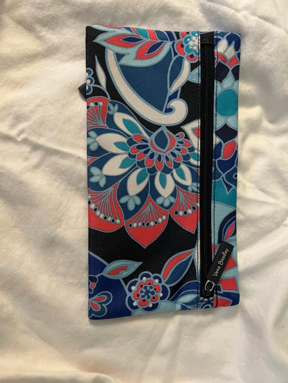 Vera Bradley Double Sided Floral Zip Pouch - Lotus Flower Swirl